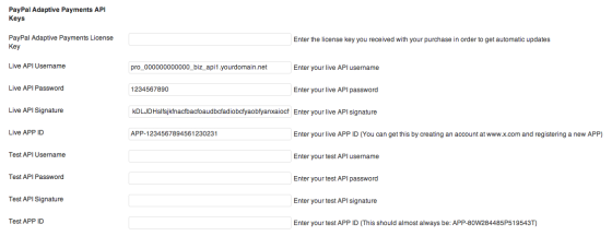 PayPal Adaptive Payments API Keys