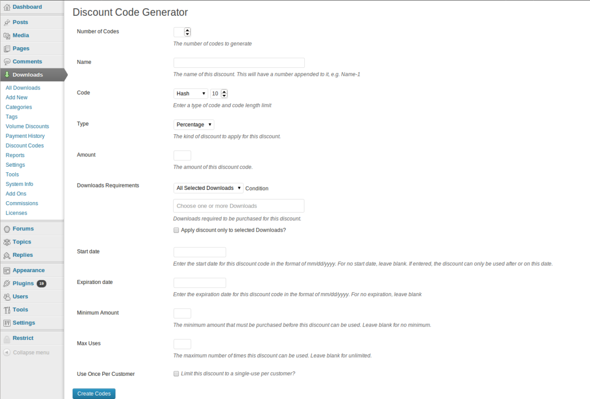 Discount Code Generator – Easy Digital Downloads