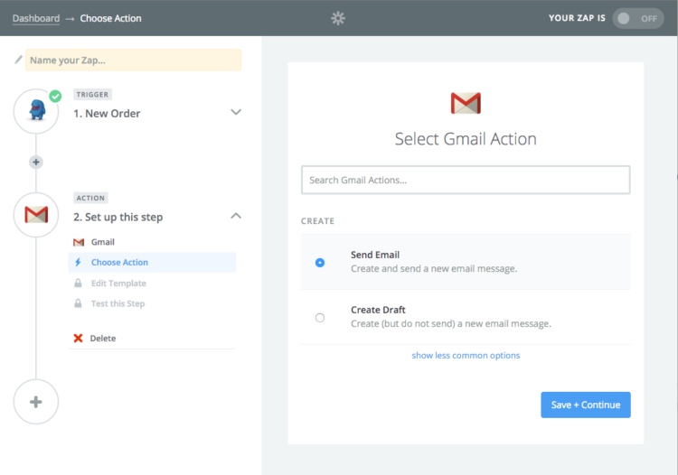 Zapier - Gmail Action App
