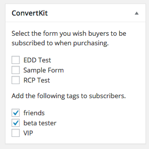 ConvertKit subscribe options