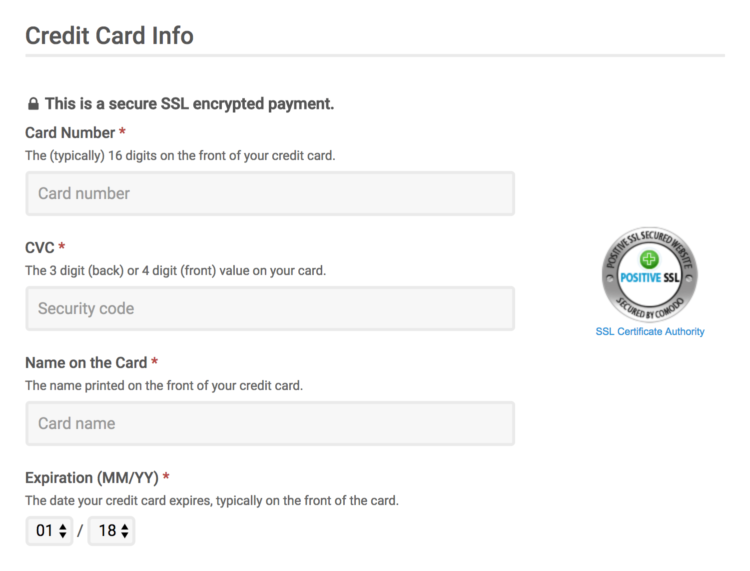 The EDD checkout displays a trust seal to customers