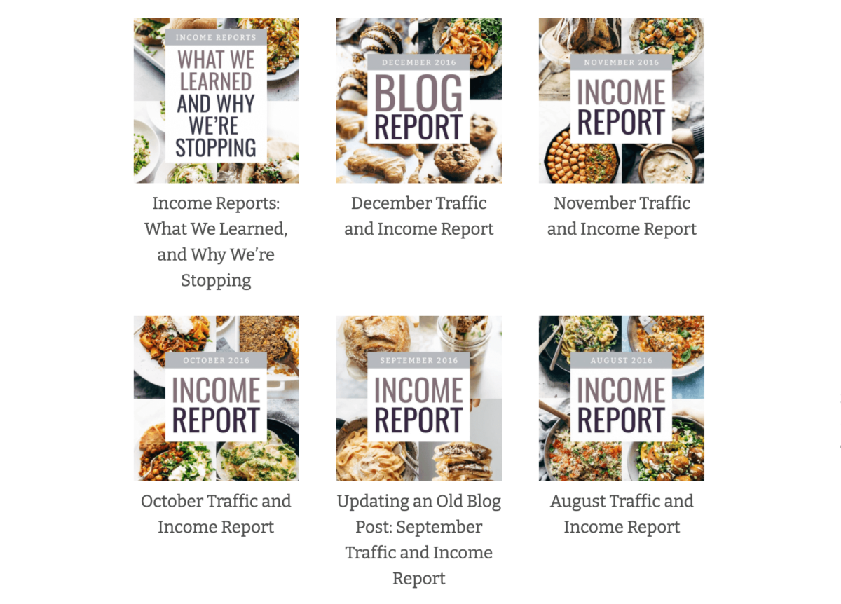 Income Reports (Pinch of Yum)