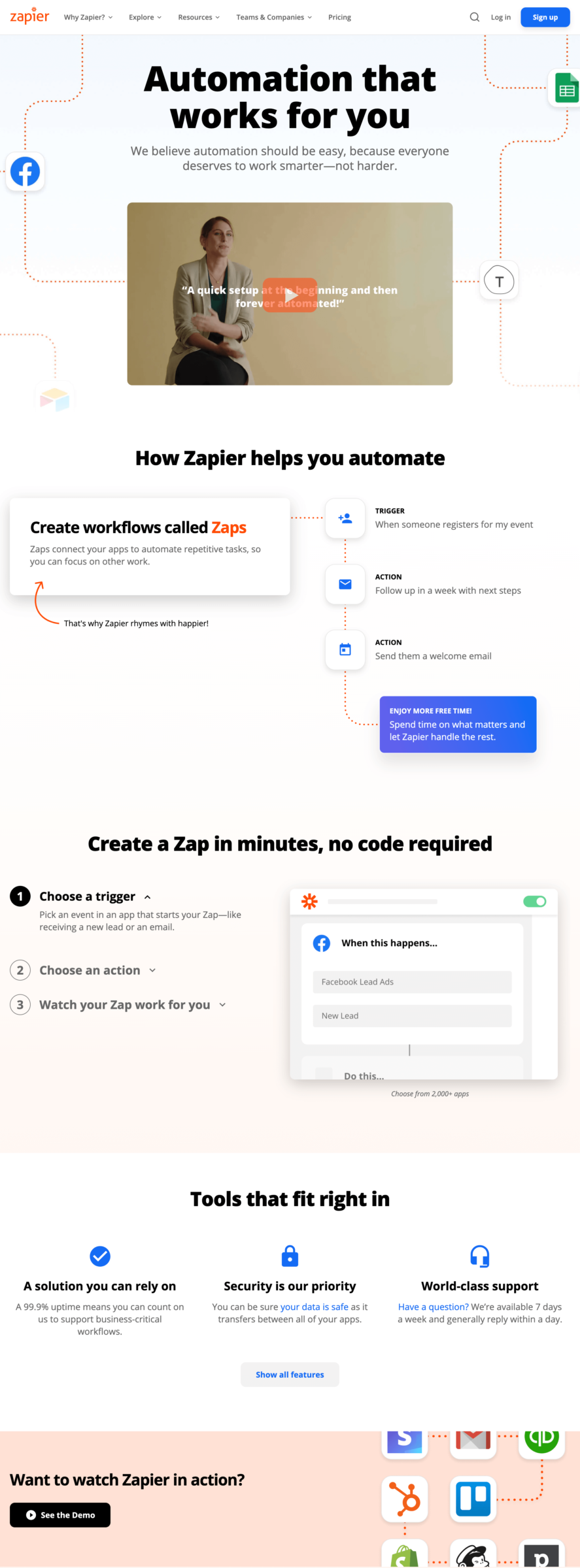 Screenshot - Zapier website