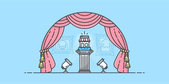 Illustration: a store on a pedestal