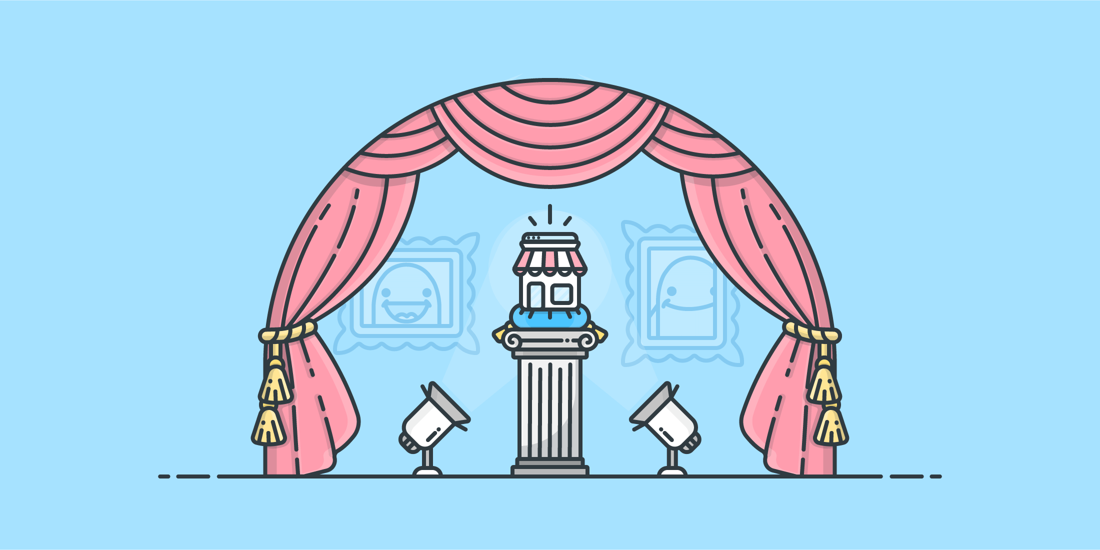 Illustration: a store on a pedestal