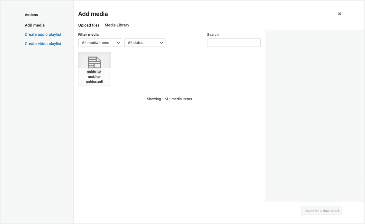 Screenshot: upload your lead magnet PDF