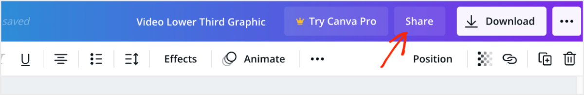 Screenshot: Canva Share button