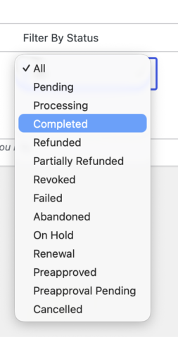 Dropdown-Menü zum Filtern von Serien in EDD Erweiterte Berichte.