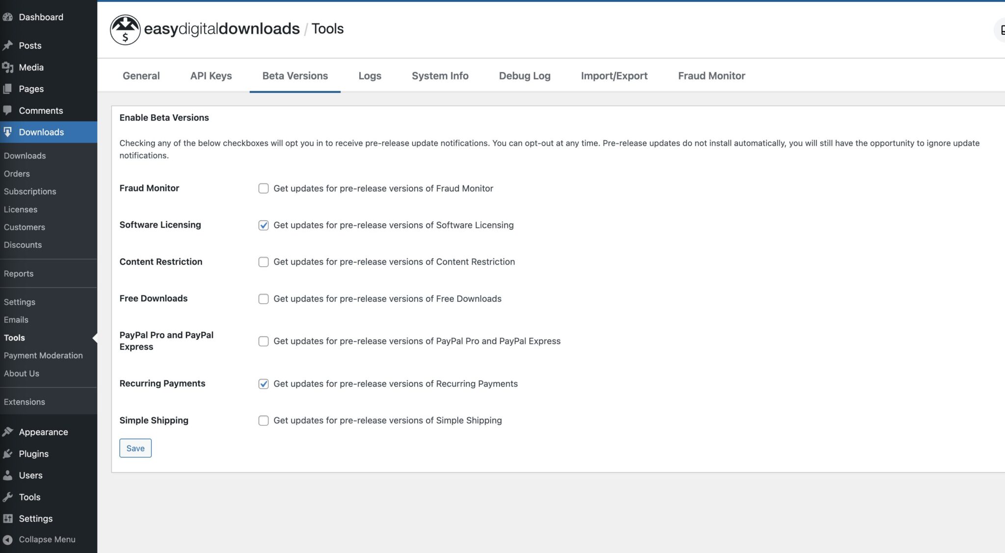 Beta Version Code Software Licensing – Releasing Beta Versions – Easy Digital Downloads ...