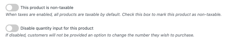 Tax and quantity input settings for creating products in Easy Digital Downloads.
