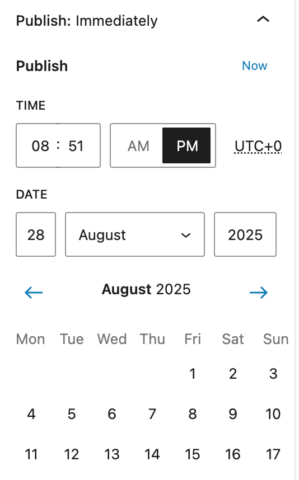 Scheduling a download product to publish at later date.