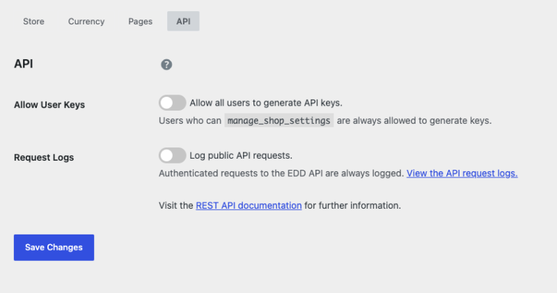 ustawienia-api-edd – Easy Digital Downloads Karta API w ustawieniach EDD.