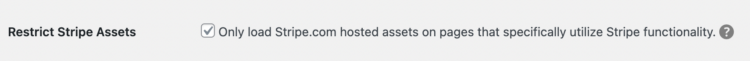 Restrict Stripe Assets setting