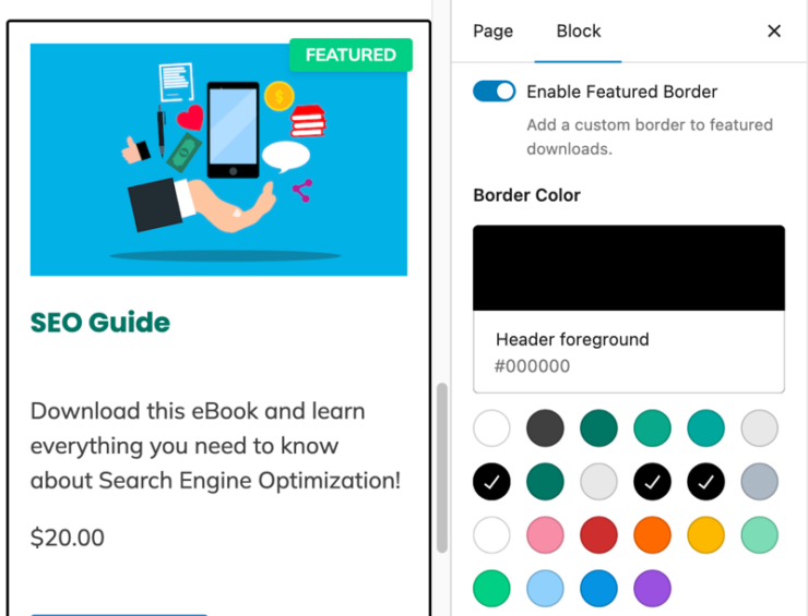 enable-featured-downloads-border – Easy Digital Downloads Enabling and customizing featured downloads border styling.