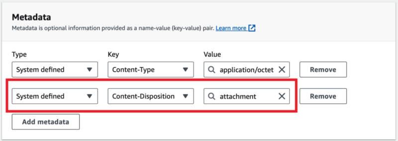 AWS のメタデータ。