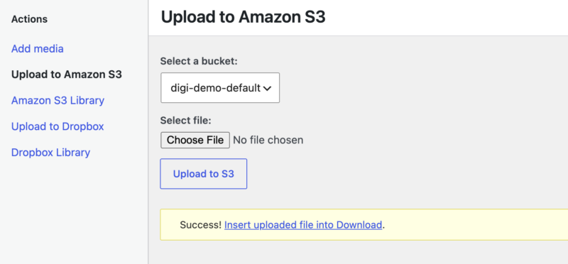 Easy Digital DownloadsからAmazon S3にアップロードする。