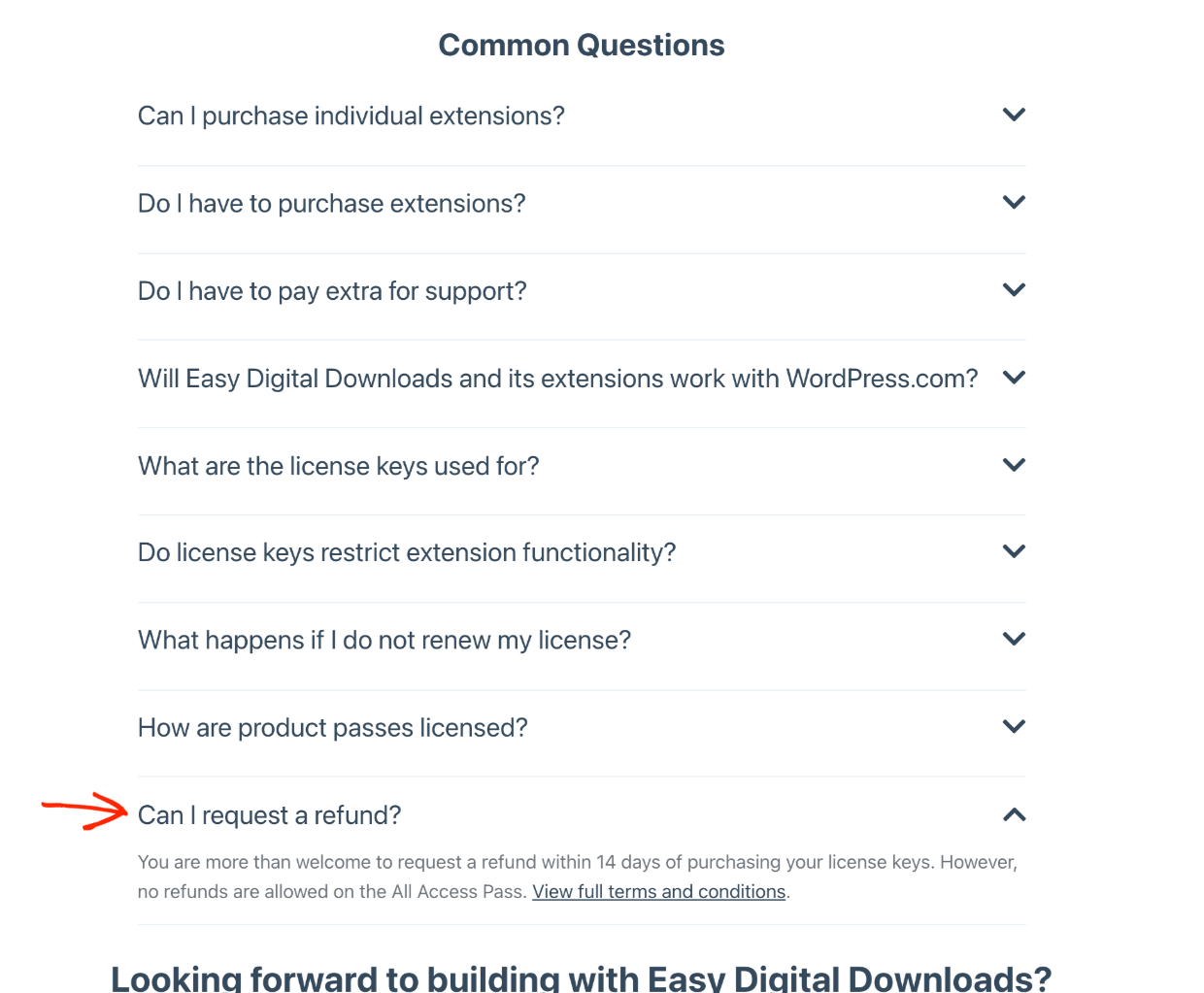 Screenshot: EDD FAQs with refund information