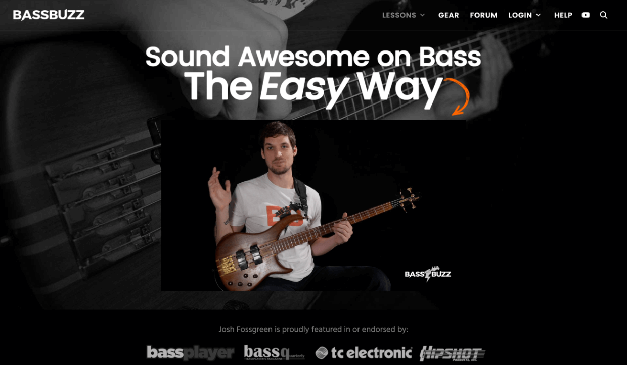 Screenshot: BassBuzz landing page