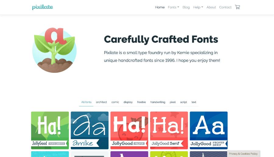 Screenshot: Pixilate Fonts - Powered by Easy Digital Downloads