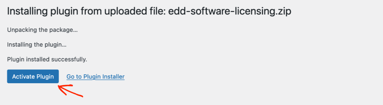 Screenshot: Activate software licensing