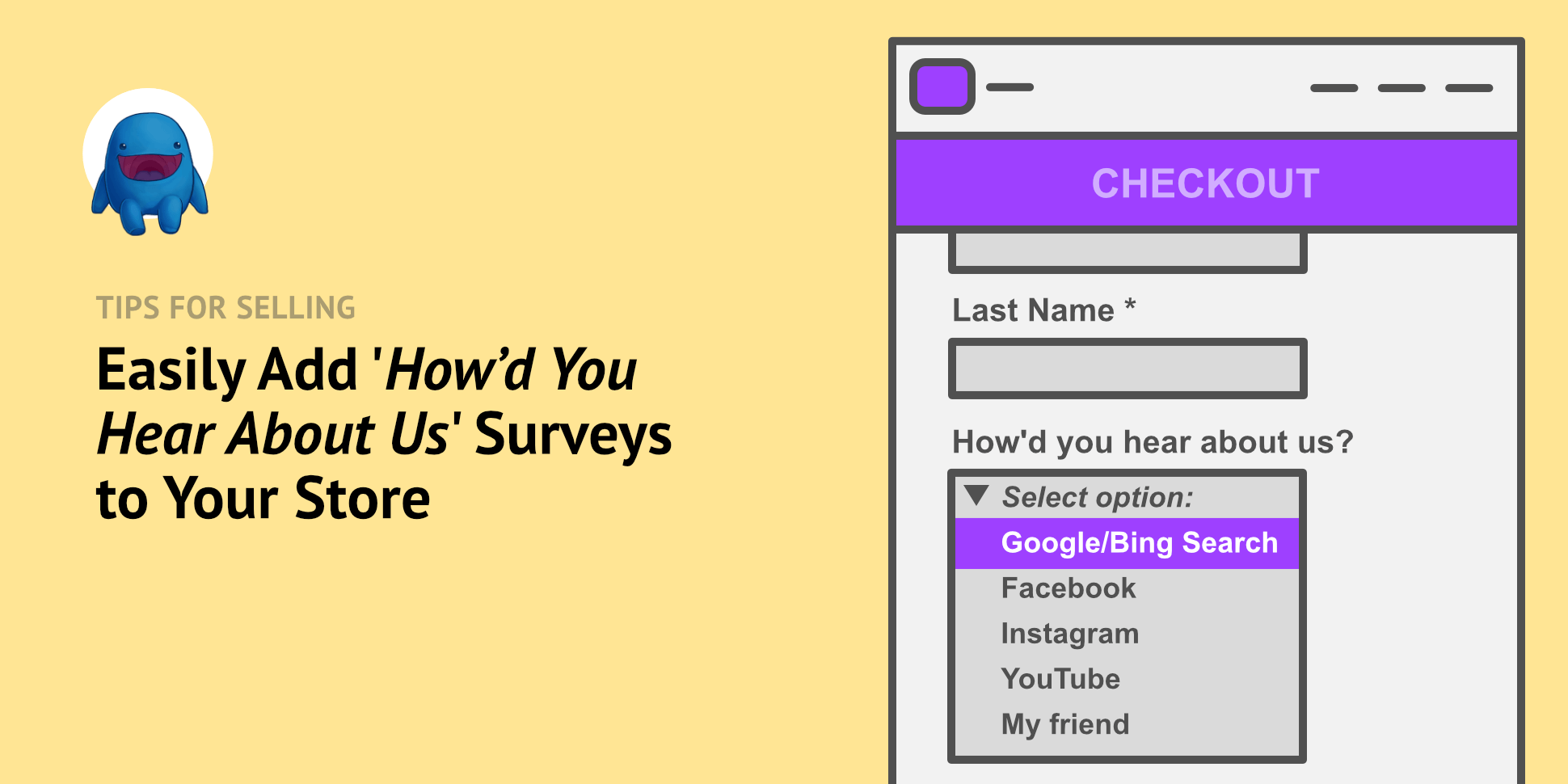 Illustration: checkout page with survey
