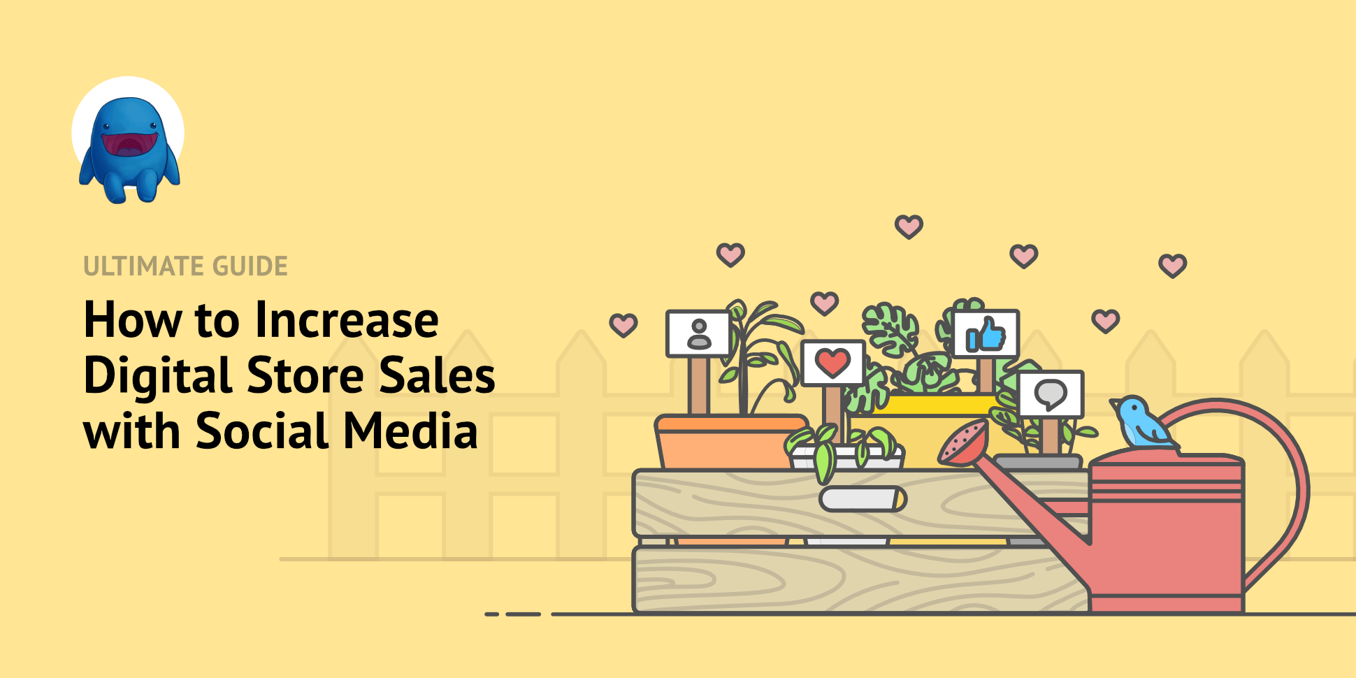 Illustration: social media icons with hearts