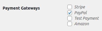 PayPal gateway checked on.