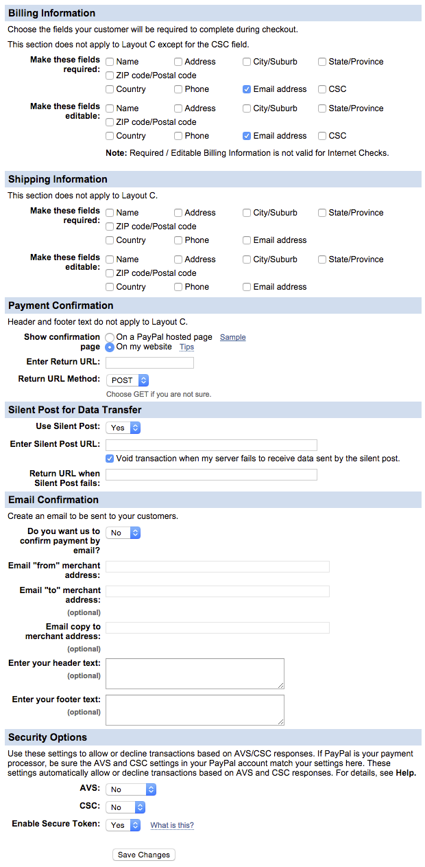 PayPal Manager Settings