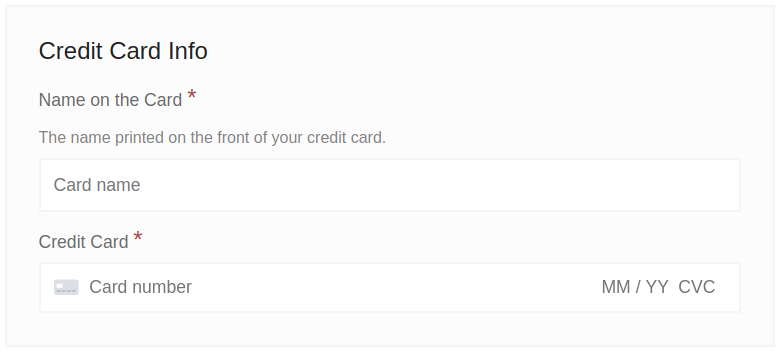 Combined credit card fields (default)
