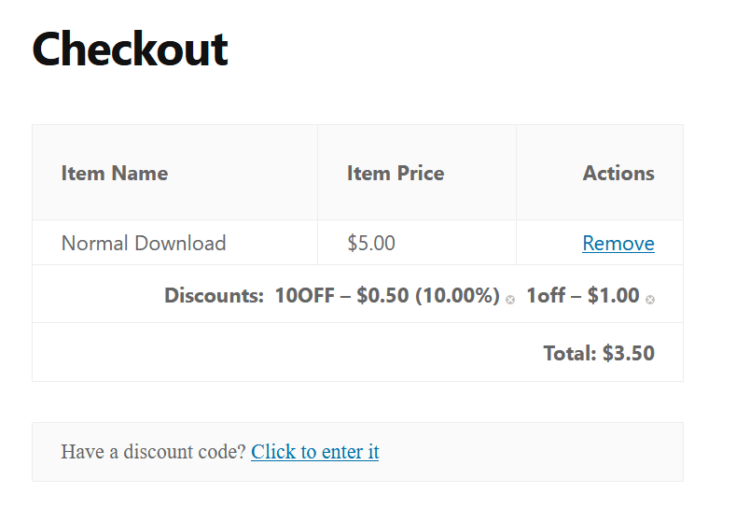 Multiple Discount Codes Per Purchase Easy Digital Downloads Documentation