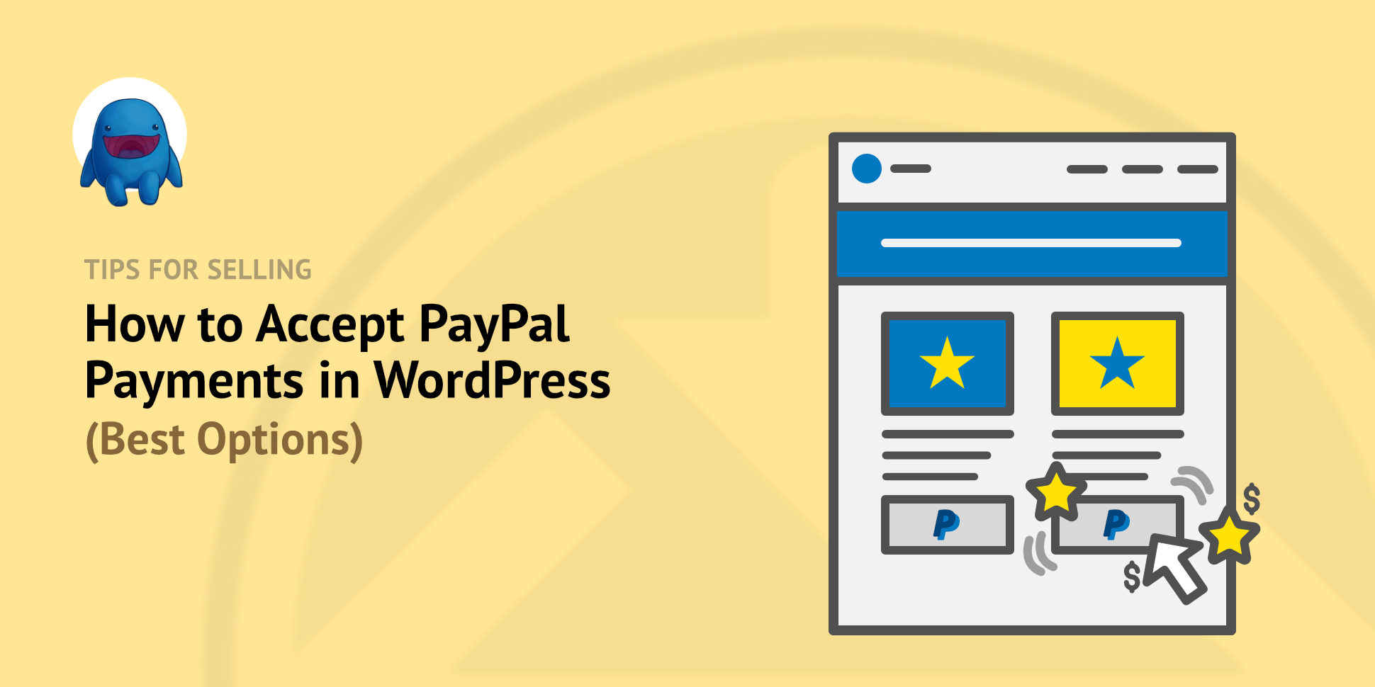 Illustration: a website with PayPal buttons