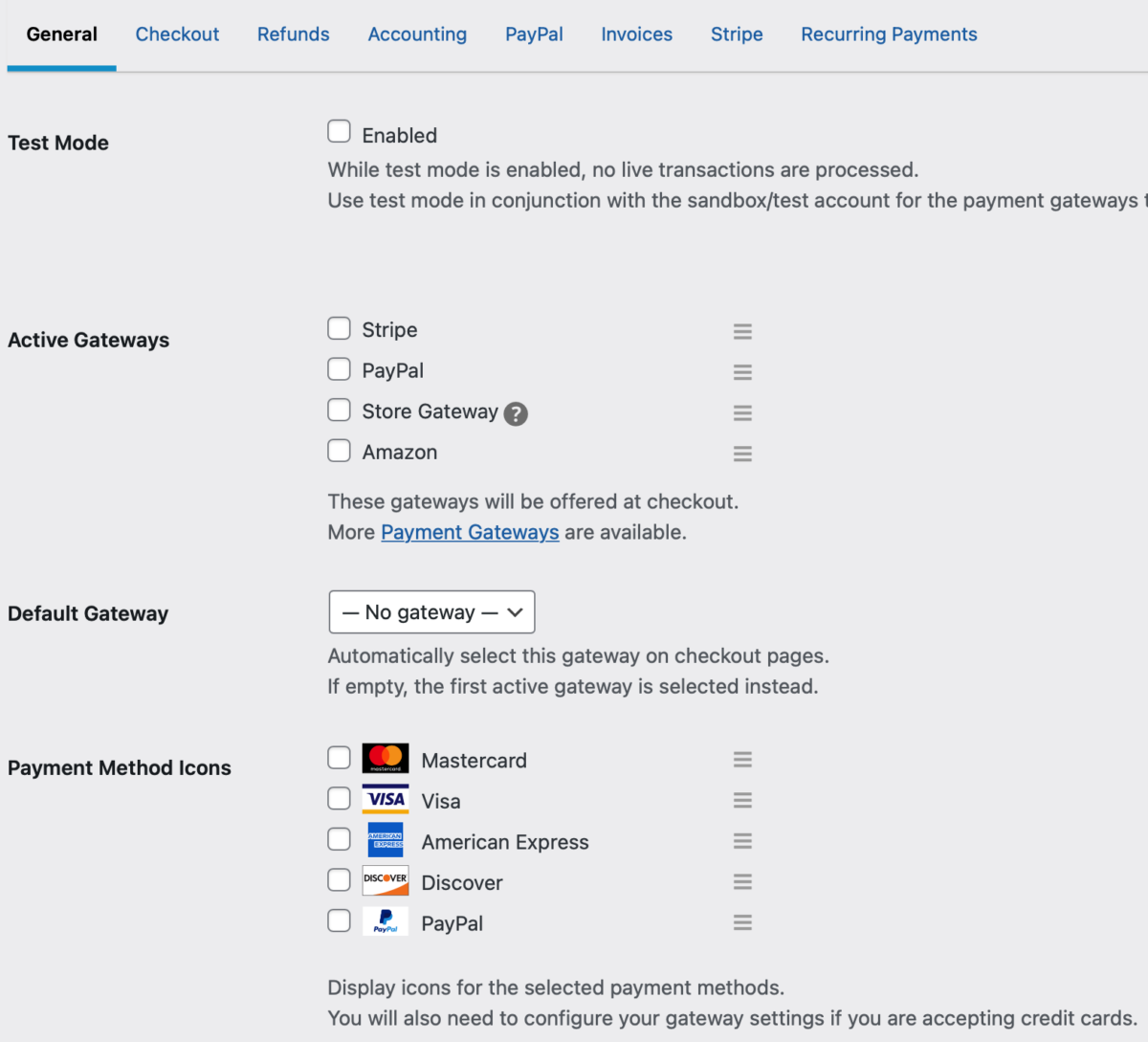 The Easy Digital Downloads Payment gateways.