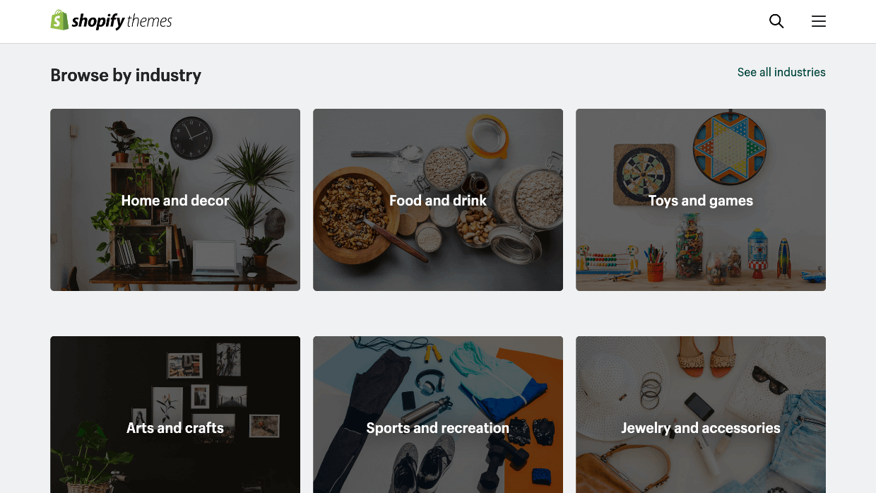 Screenshot: Shopify Themes