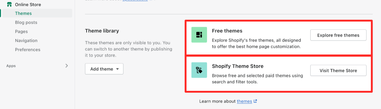 Screenshot: Shopify Theme Browser