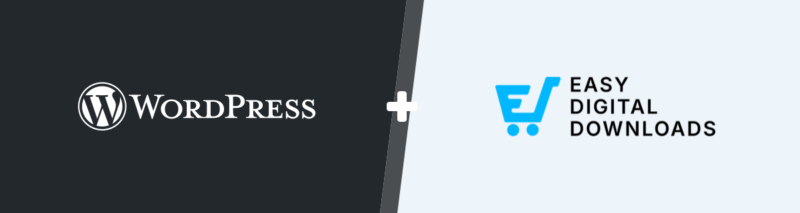 Logos de WordPress y Easy Digital Downloads.
