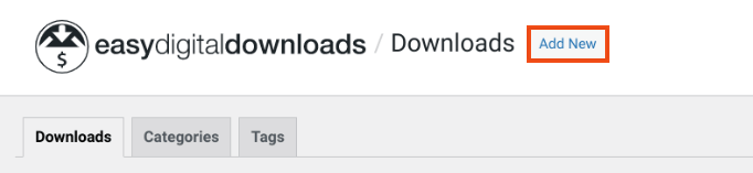 Adding a new download in Easy Digital Downloads.