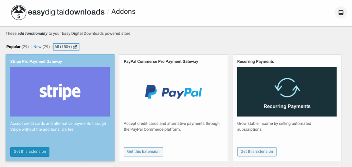 Easy Digital Downloads extensions.