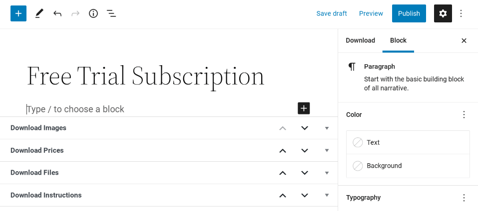 Adding a free trial subscription in WordPress.