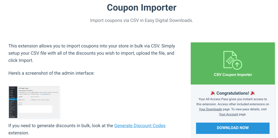 The Coupon Importer extension.