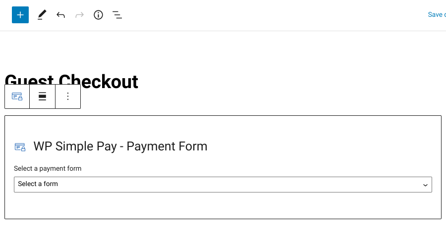 Using WP Simple Pay to enable guest checkout and adding a form.