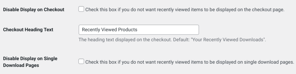 Changing the Checkout Heading Text in EDD to show Recently Viewed Products.