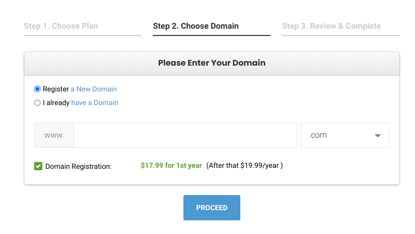Setting up a SiteGround hosting account/domain.