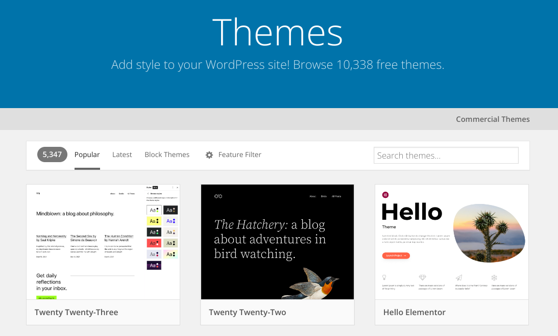 The WordPress Theme Directory.