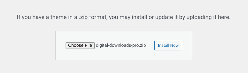 Installing the Digital Downloads Pro theme from brandiD.