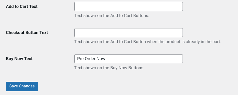 Changing the Buy Now button text to Pre-Order Now.
