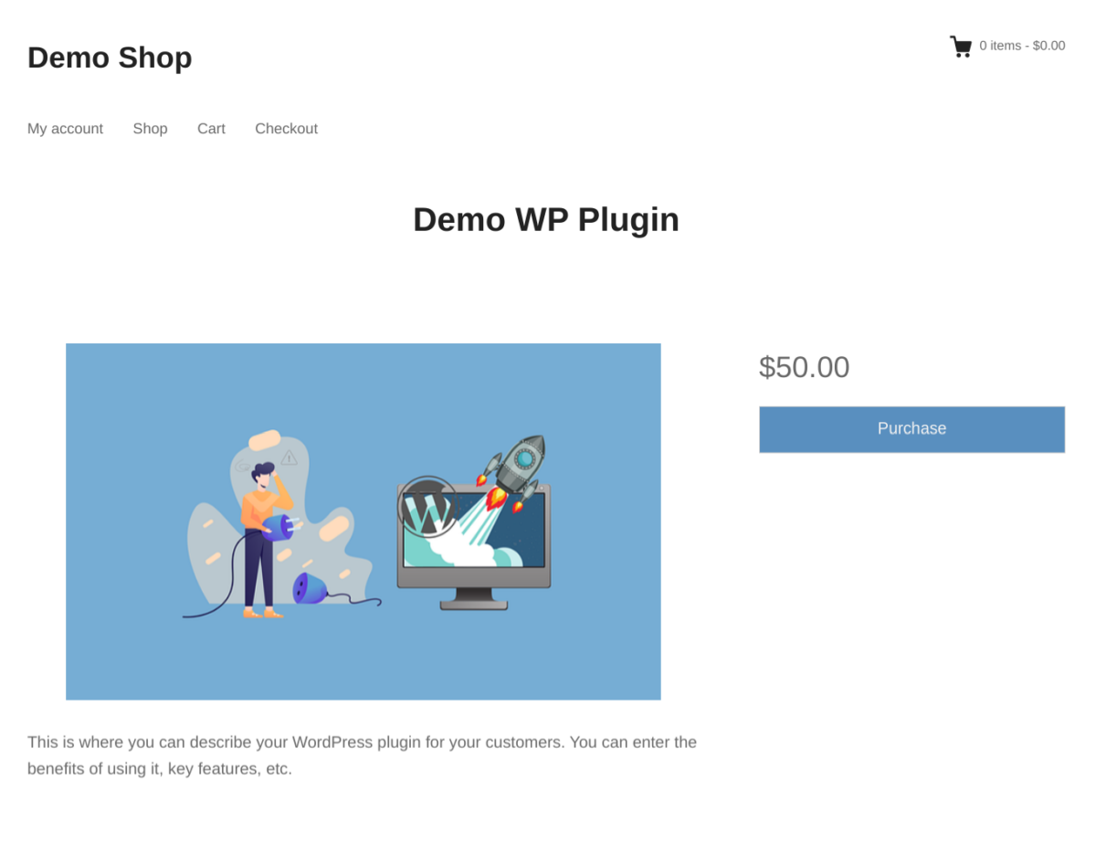 A preview page for using EDD to sell WordPress plugins.