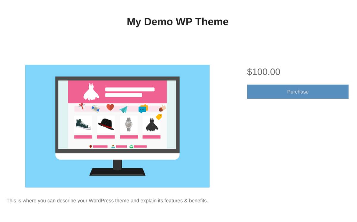 A demo page to sell WordPress themes.
