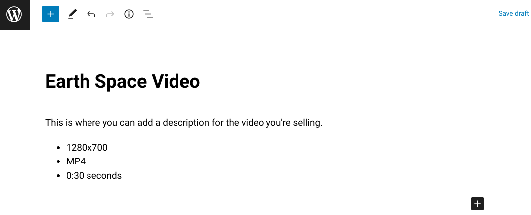 Adding a new download to sell videos online in WordPress.