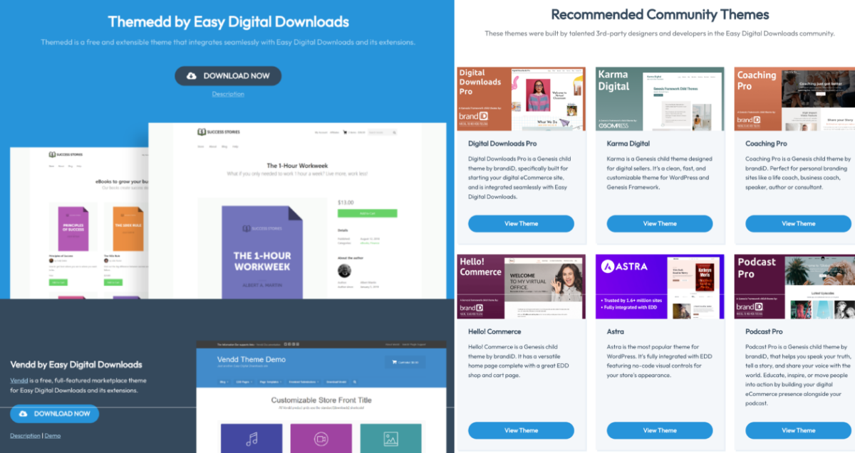 Easy Digital Download themes.