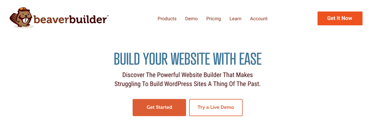 The Beaver Builder website. 